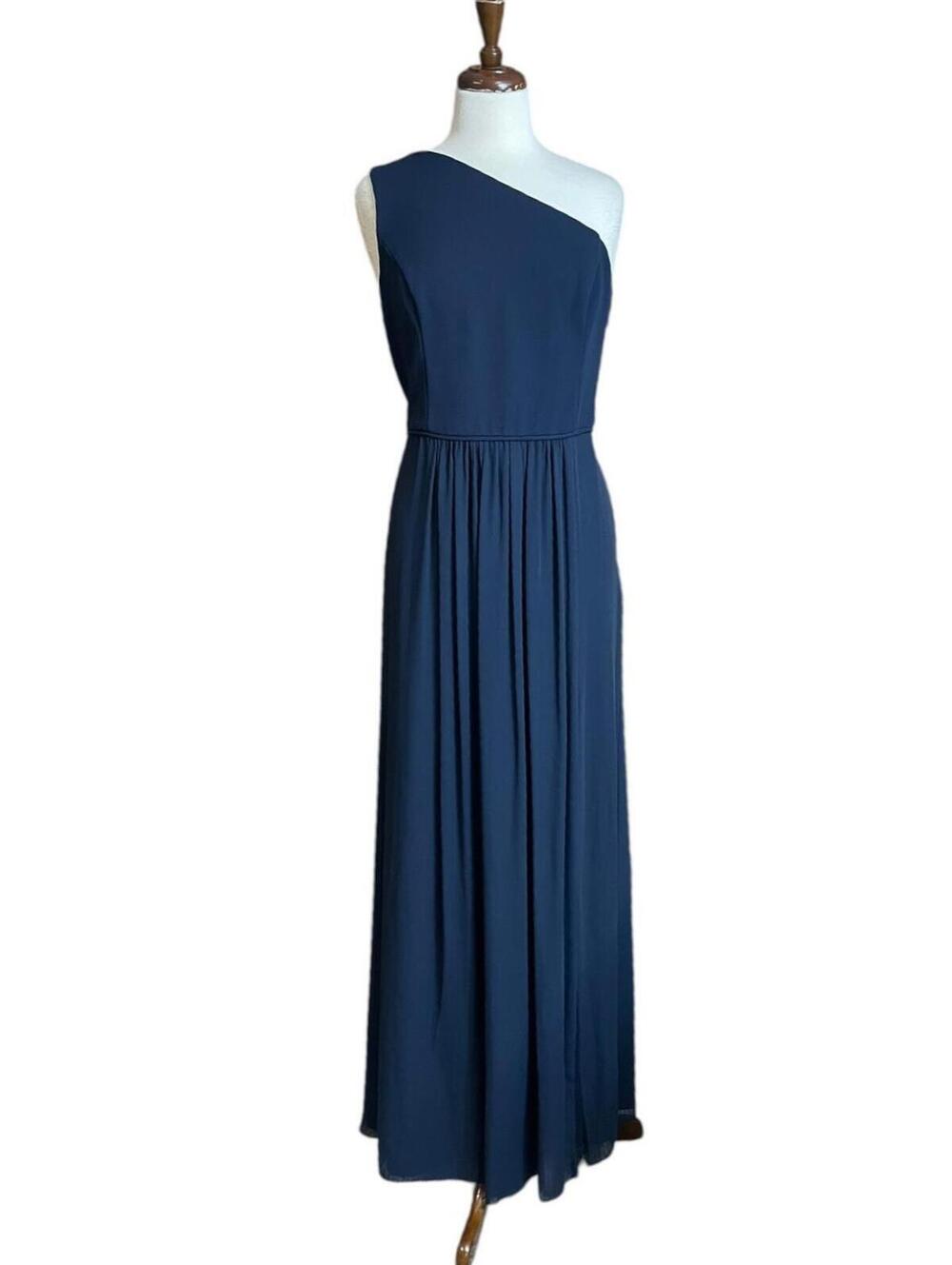 Adrianna Papell navy blue one shoulder size 14